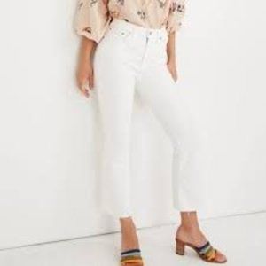 Madewell Cali Demi-Boot Jean White Raw-Hem 25